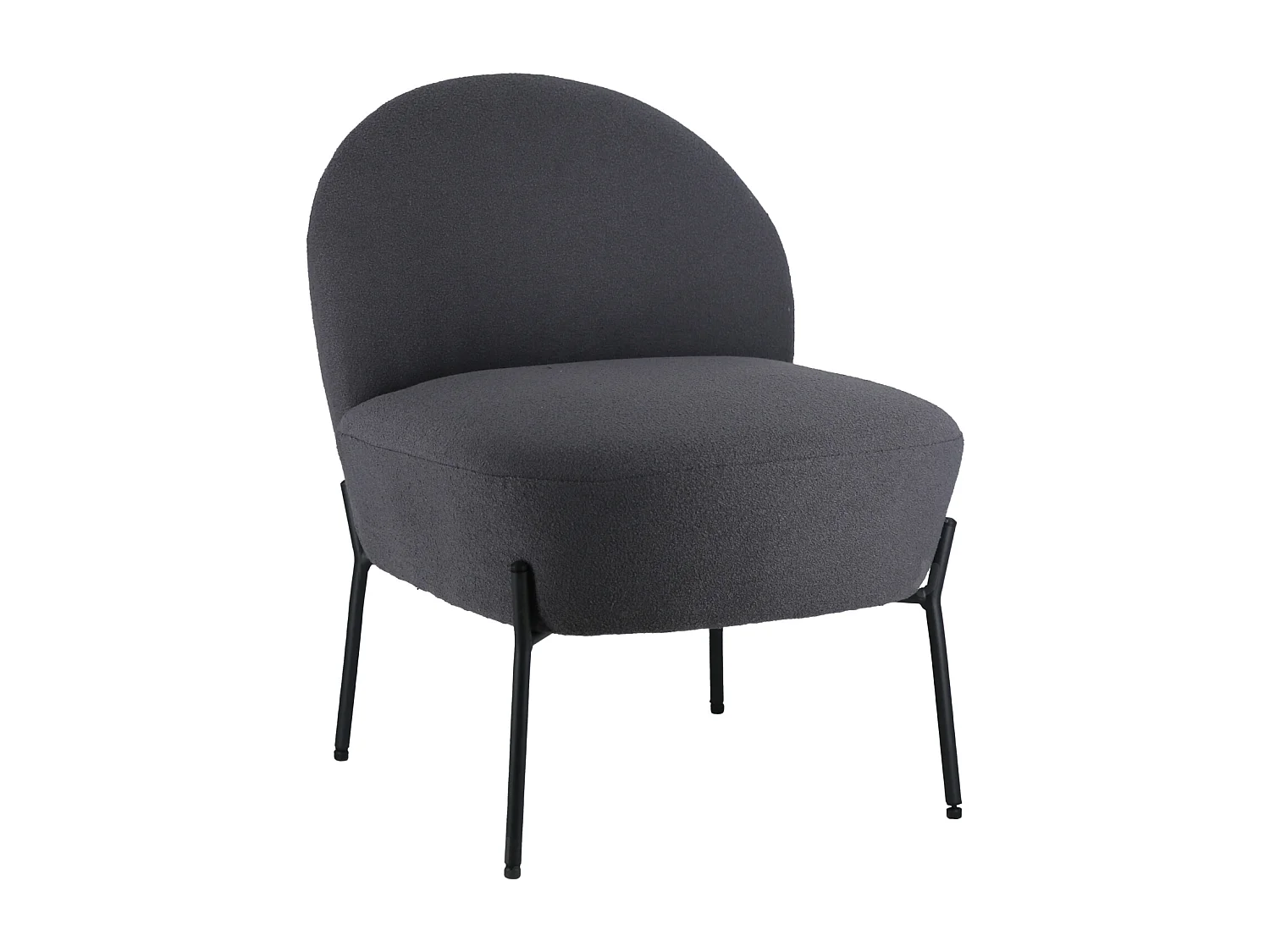 Fauteuil en tissu boucle gris HELMI - HAPPY GARDEN
