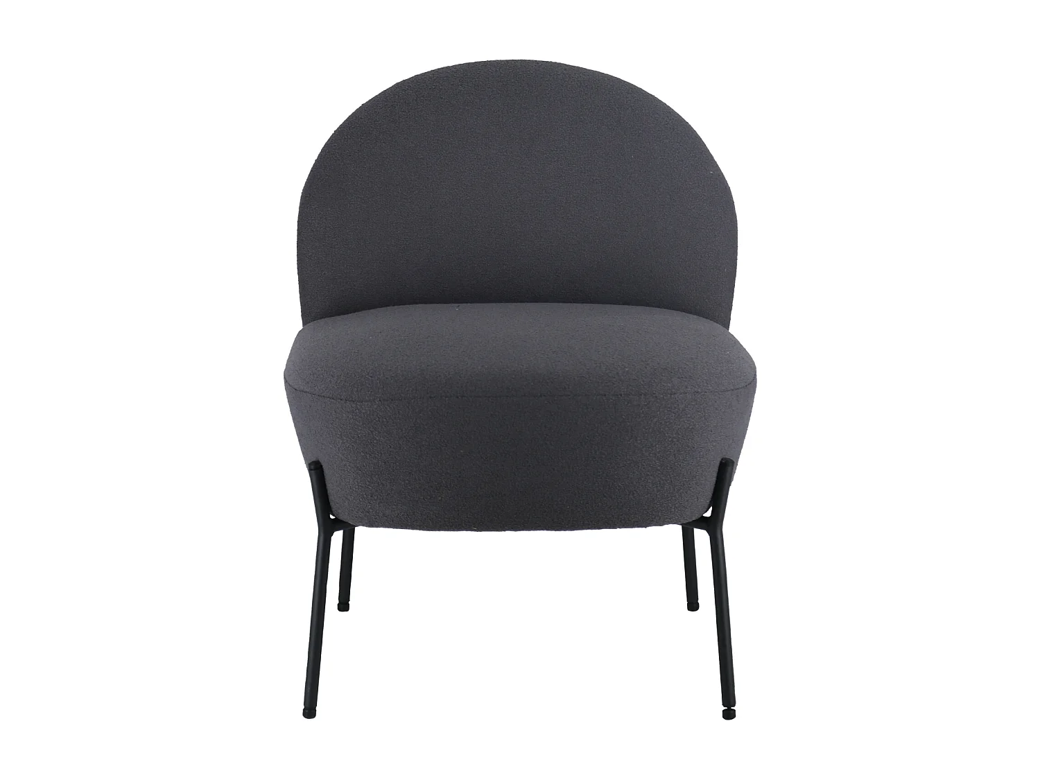 Fauteuil en tissu boucle gris HELMI - HAPPY GARDEN