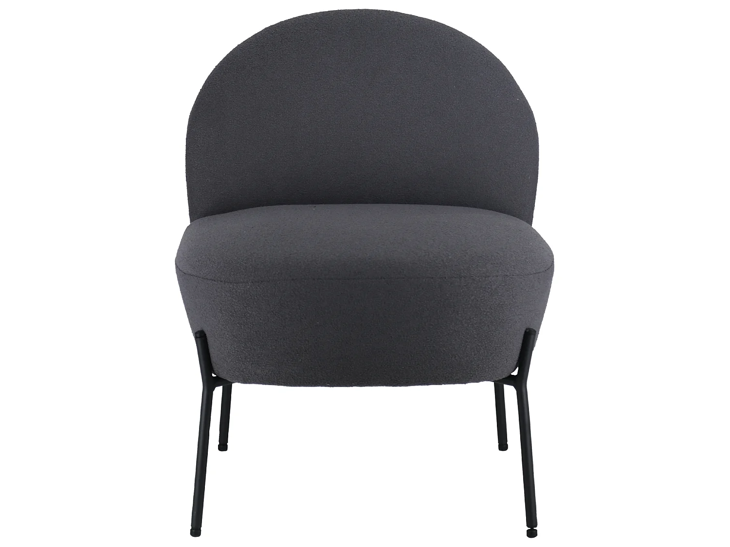 Fauteuil en tissu boucle gris HELMI - HAPPY GARDEN