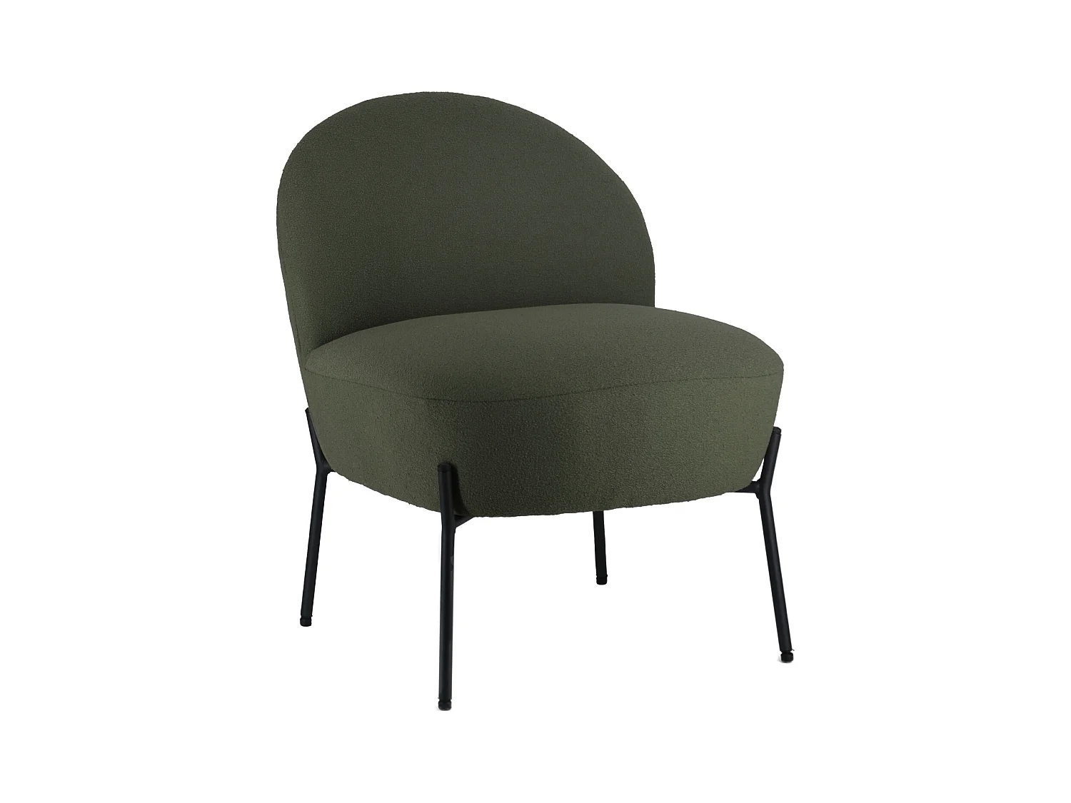 Fauteuil in kaki groene lusstof HELMI