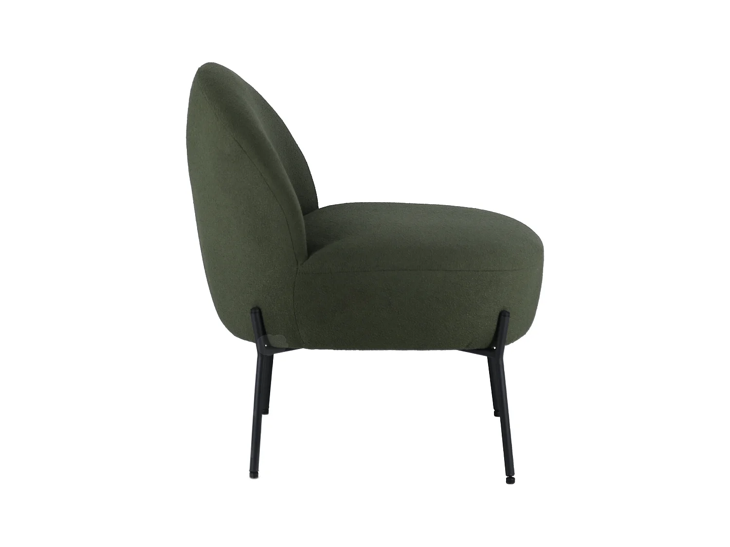 Fauteuil in kaki groene lusstof HELMI