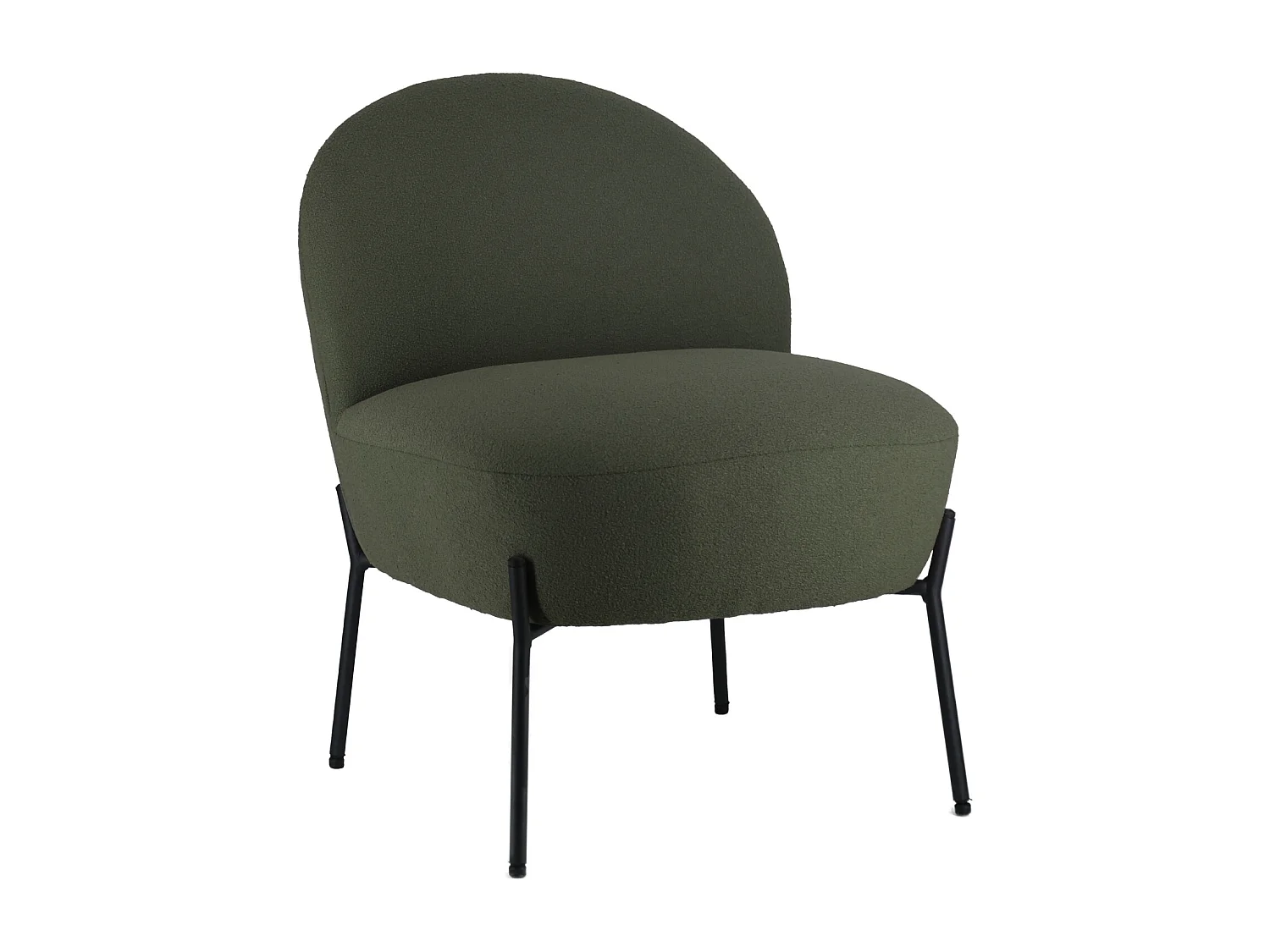 Fauteuil en tissu boucle vert kaki HELMI - HAPPY GARDEN
