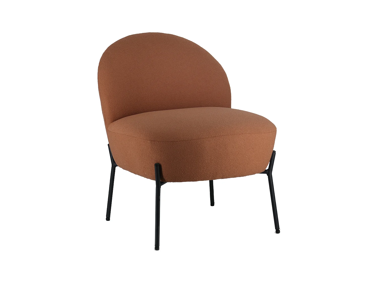 Fauteuil in roestkleurige lusstof HELMI