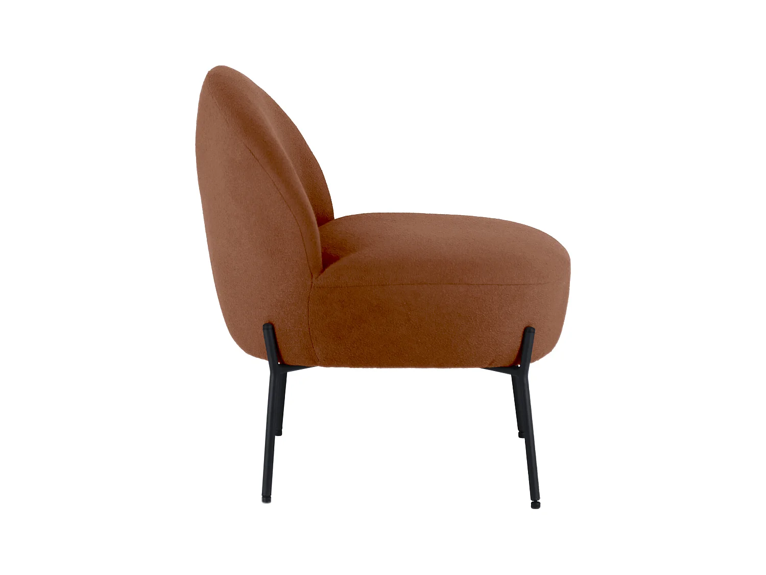 Fauteuil in roestkleurige lusstof HELMI