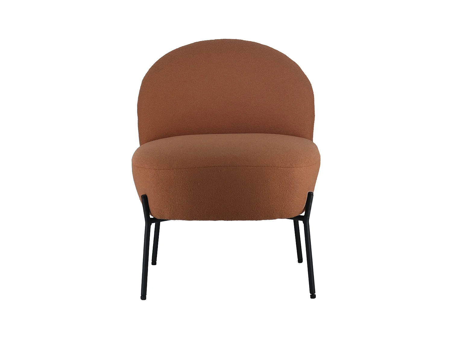 Fauteuil in roestkleurige lusstof HELMI