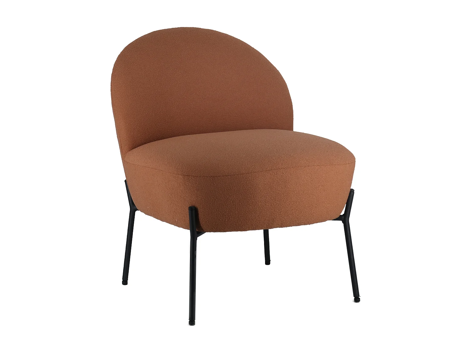 Fauteuil in roestkleurige lusstof HELMI