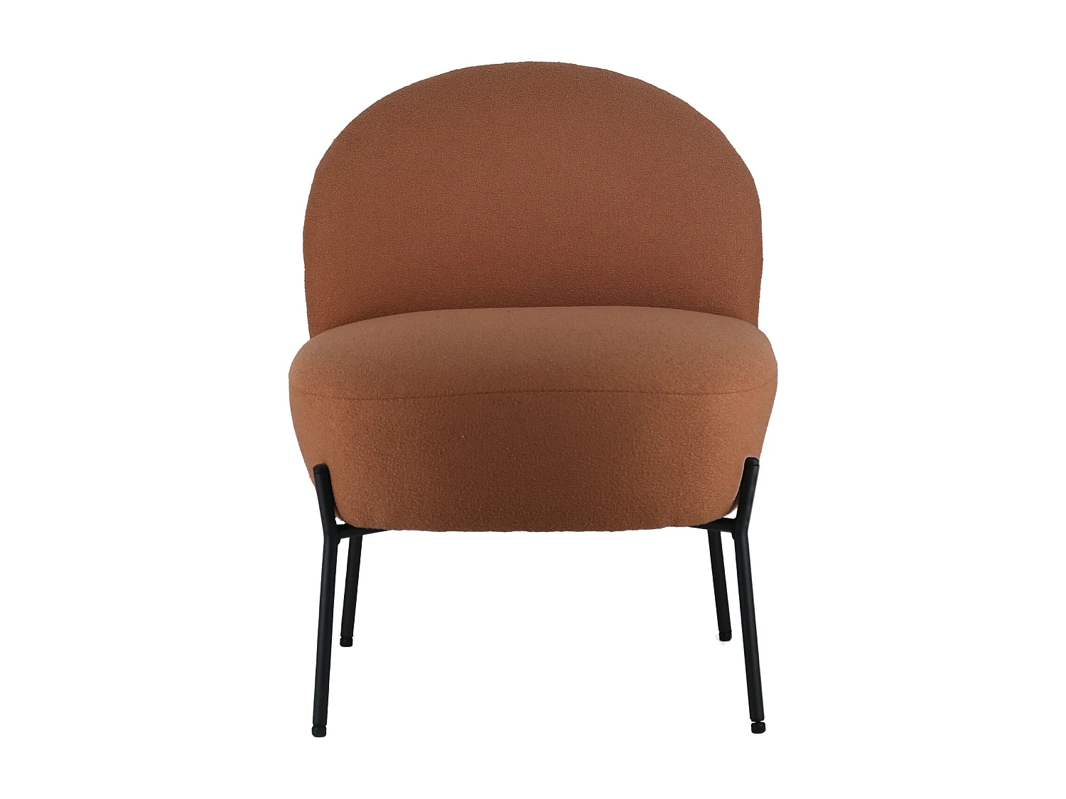 Fauteuil in roestkleurige lusstof HELMI