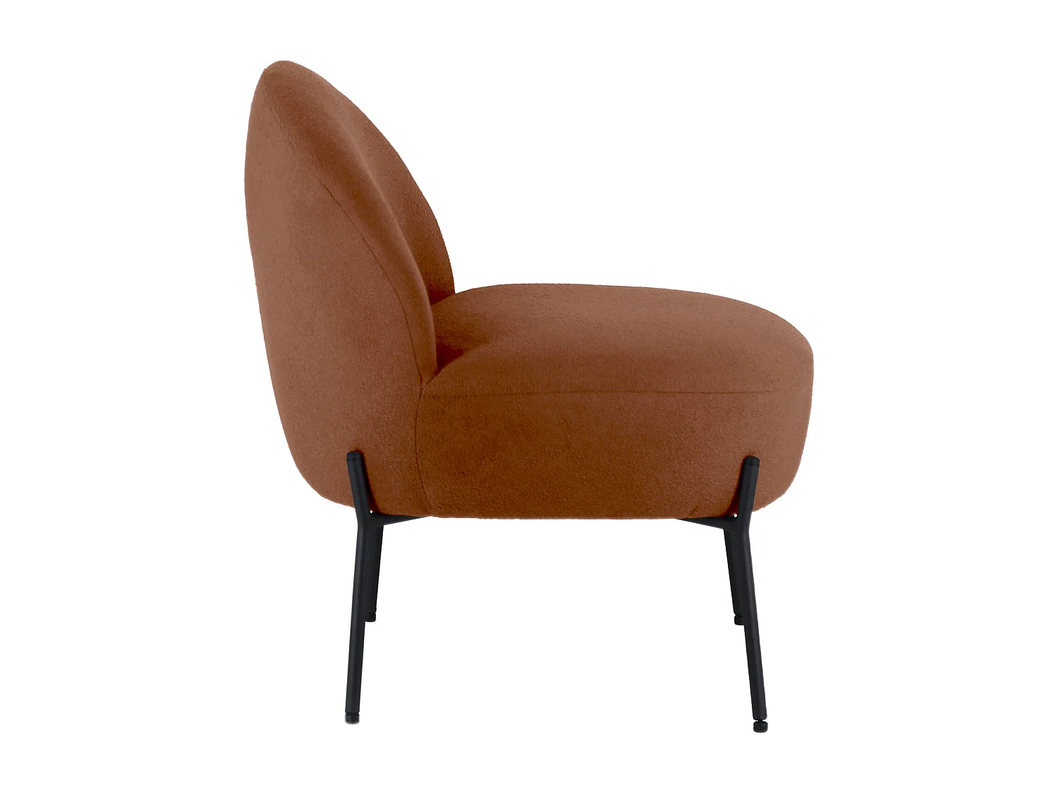 Fauteuil en tissu boucle rouille HELMI - HAPPY GARDEN