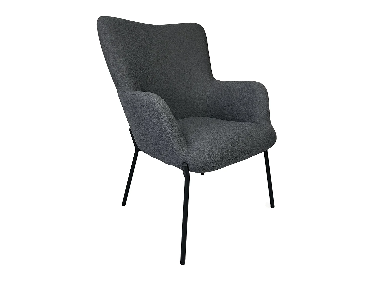 Sillón en tejido bouclé gris EIRA