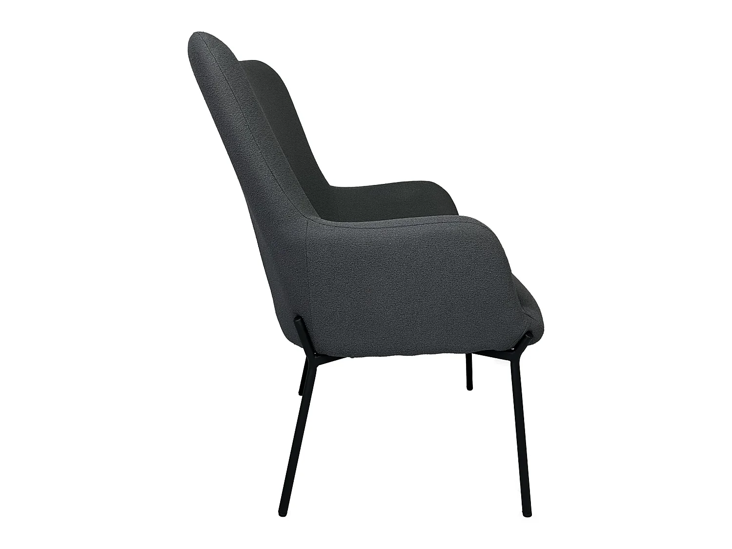 Sillón en tejido bouclé gris EIRA