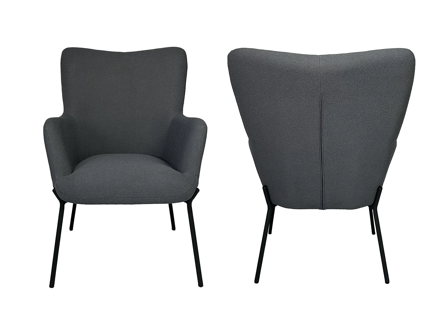 Sillón en tejido bouclé gris EIRA