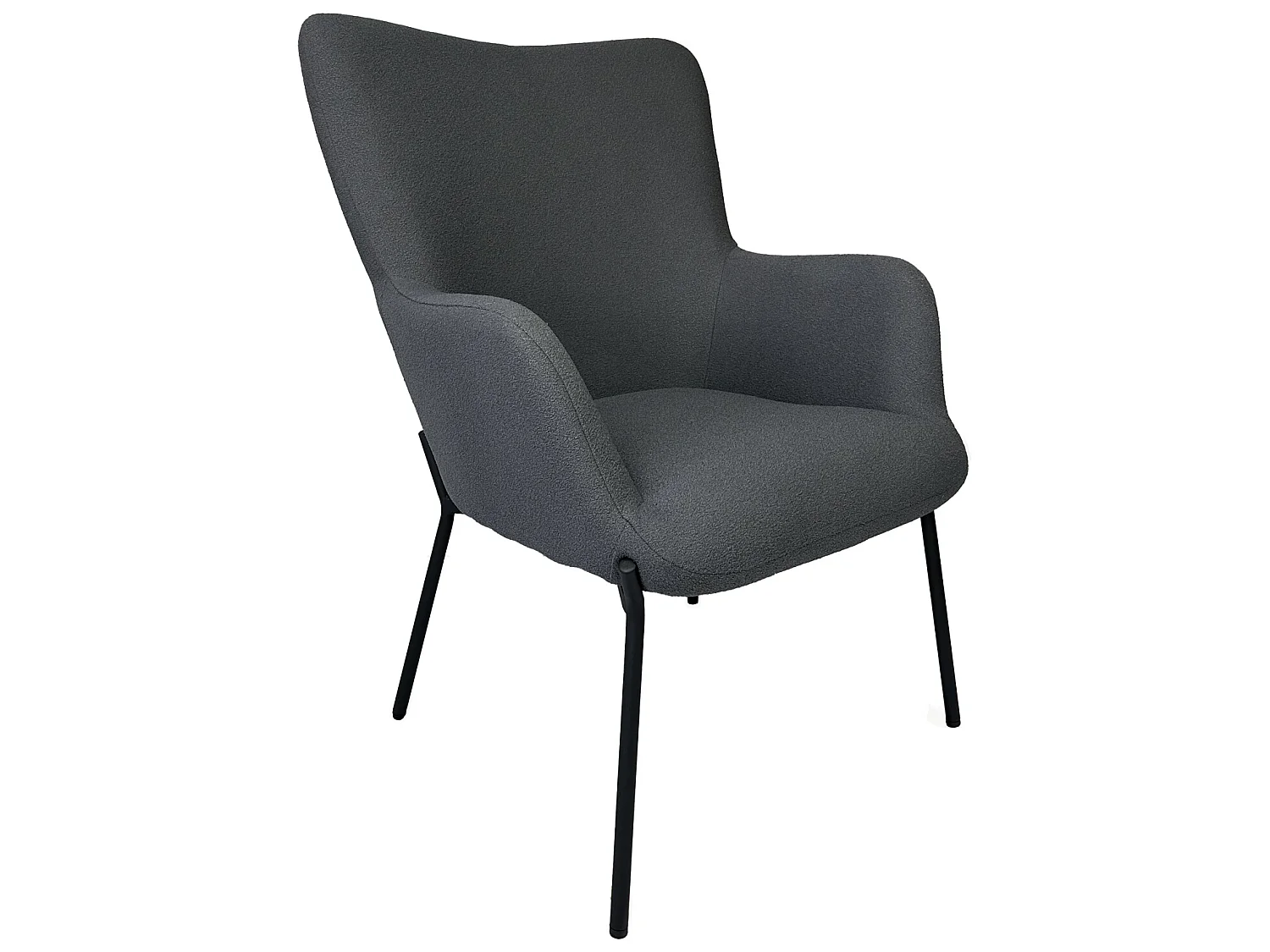 Fauteuil en tissu boucle gris EIRA - HAPPY GARDEN