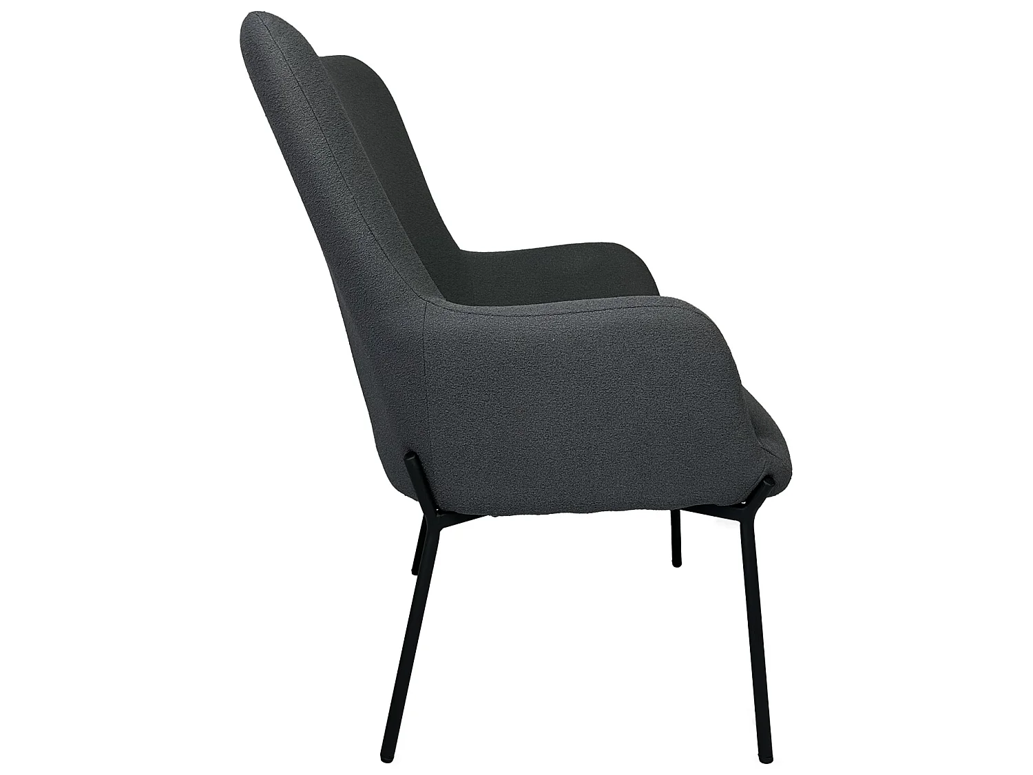 Fauteuil en tissu boucle gris EIRA - HAPPY GARDEN