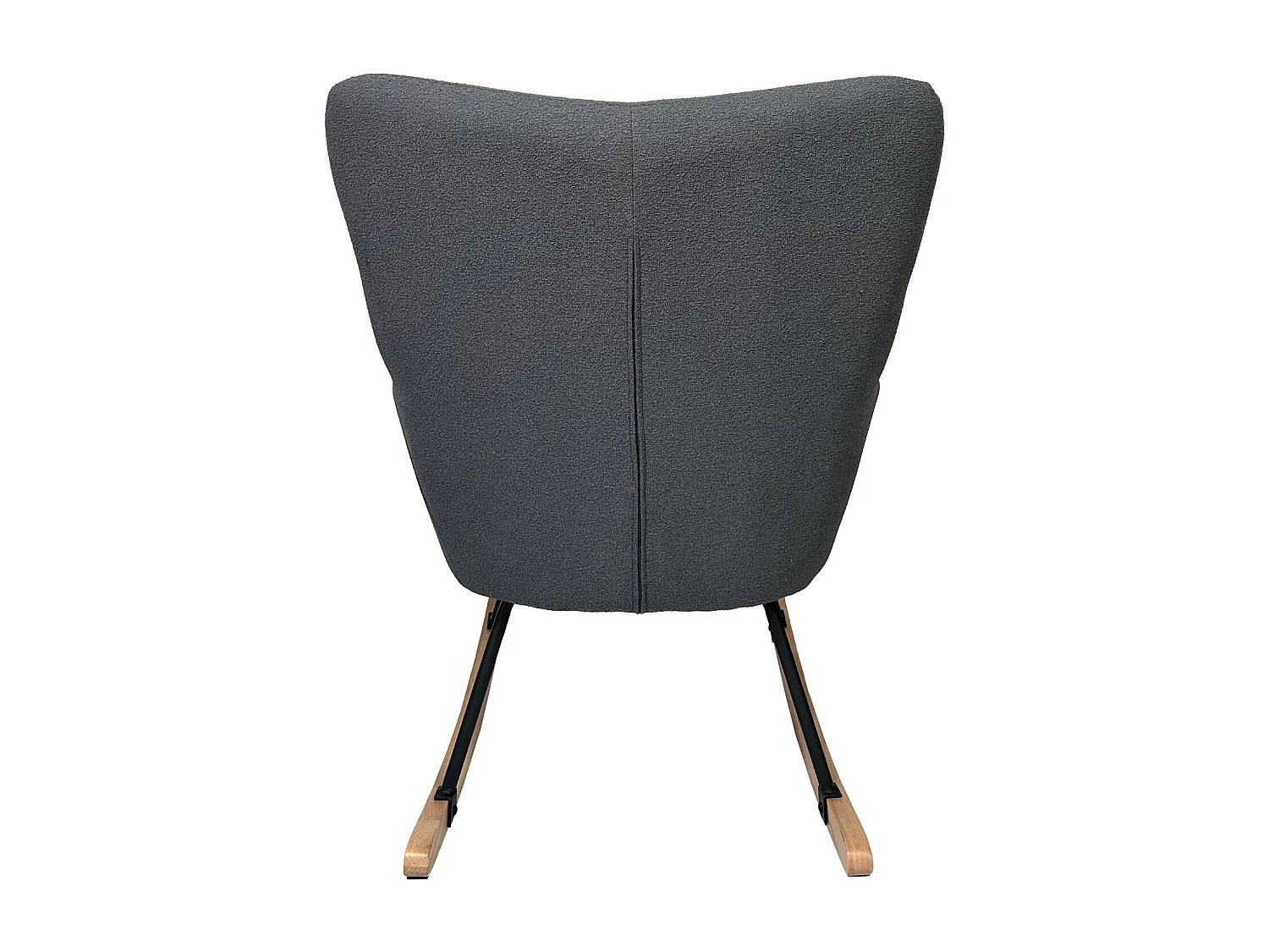 Fauteuil à bascule en tissu boucle gris KAIRA - HAPPY GARDEN