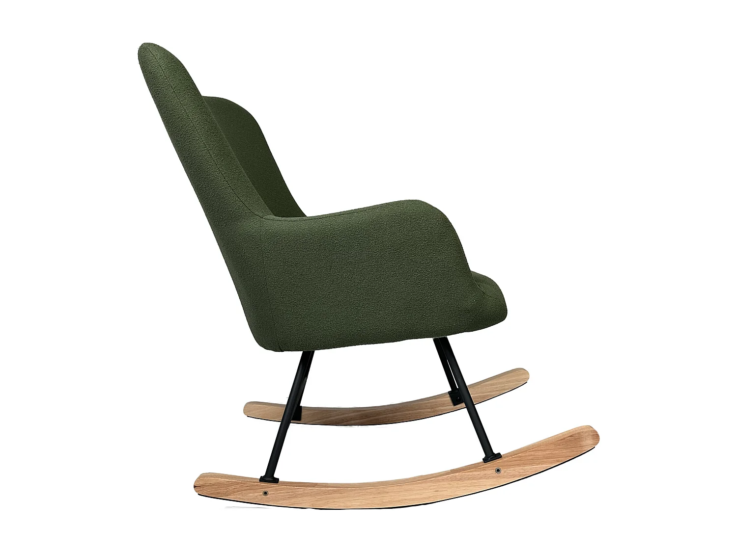 Fauteuil à bascule en tissu boucle vert kaki KAIRA - HAPPY GARDEN
