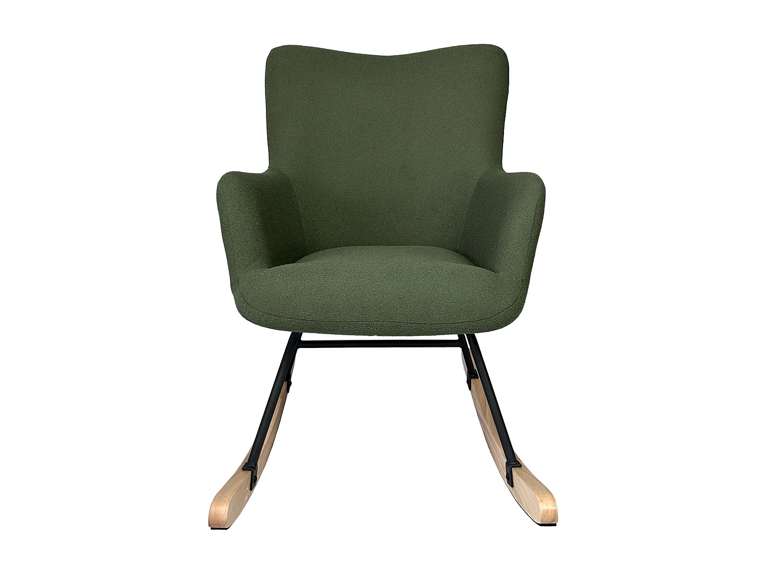 Fauteuil à bascule en tissu boucle vert kaki KAIRA - HAPPY GARDEN
