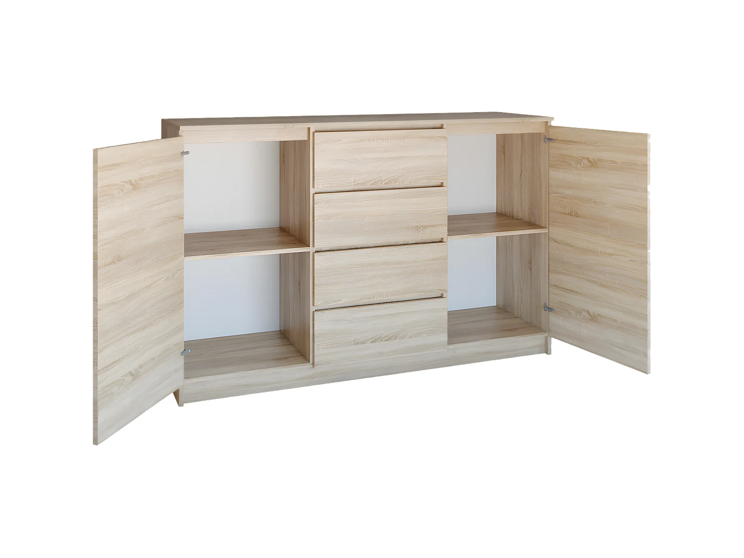 PARME 140 | Moderne geräumige Kommode 97x140x40 cm | 2 Türen + 4 Schubladen | Aufbewahrungsmöbel Schlafzimmer Wohnzimmer Kinderzimmer