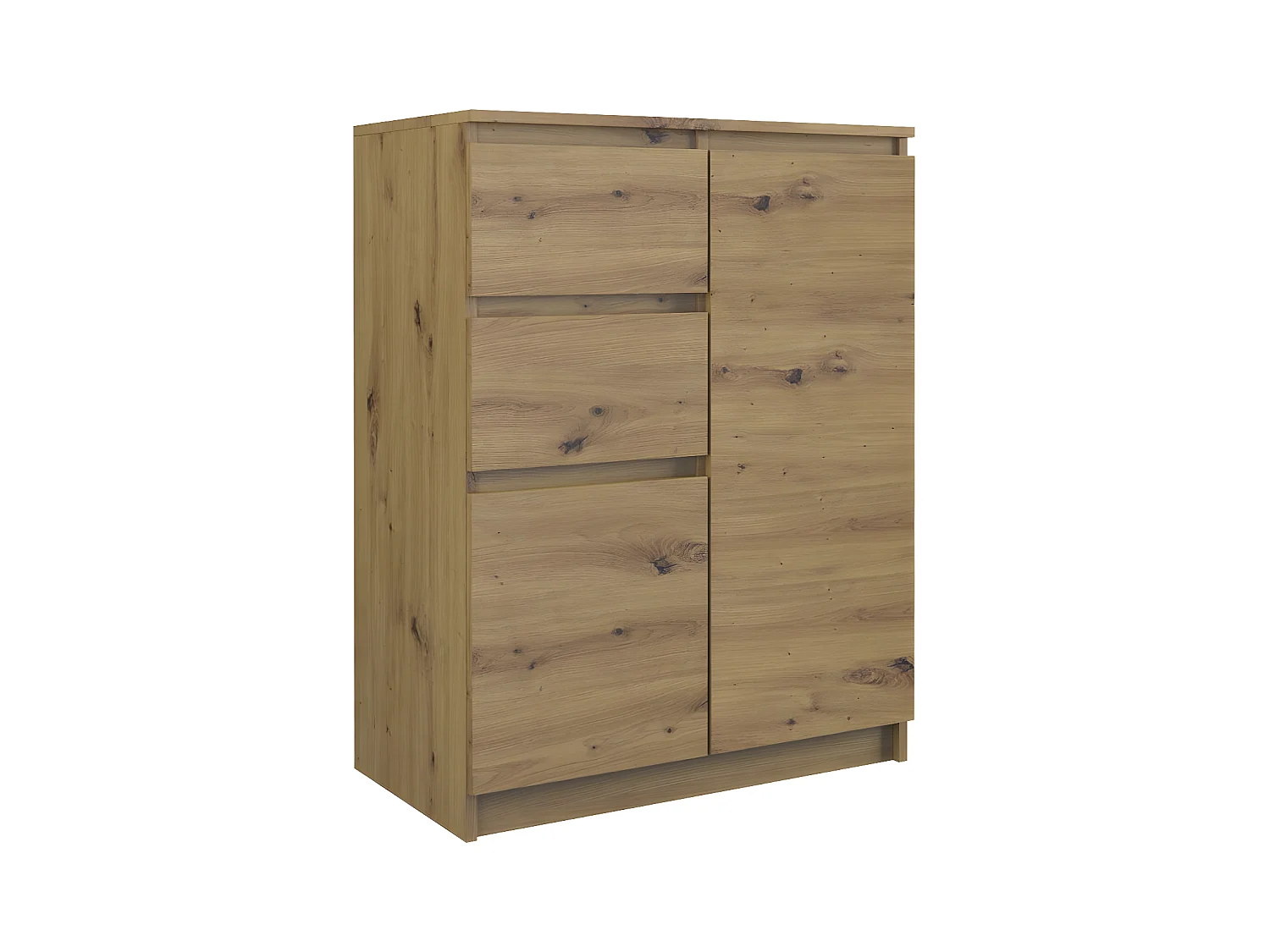 PARME | Commode contemporaine chambre/salon/bureau 97x70x40 cm | Buffet Meuble d'éntrée 2 portes & 2 triroirs | Design moderne
