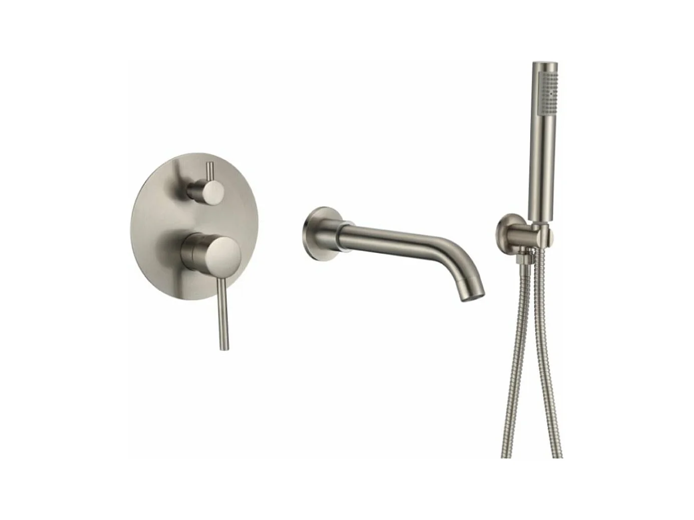 Mitigeur baignoire à encastrer avec douchette CARLOW acier brossé