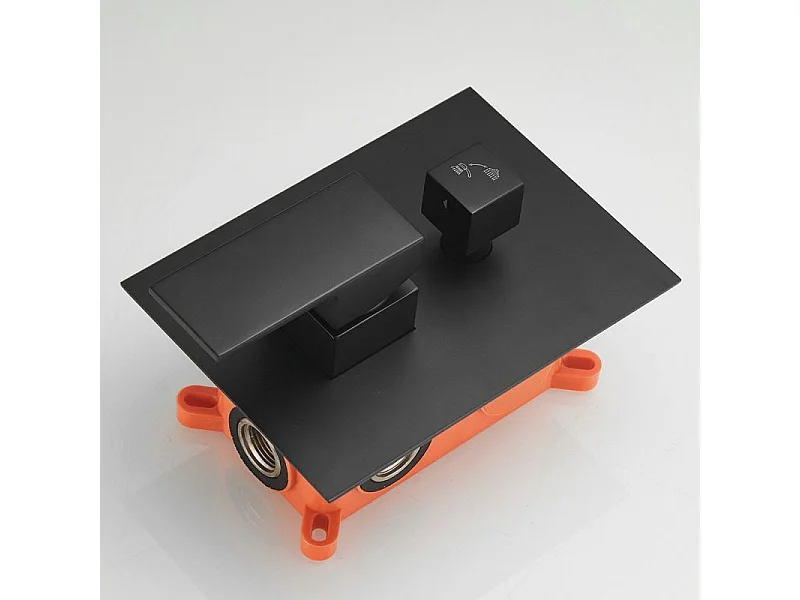 Kit doccia da incasso JAITO soffione quadrato nero opaco