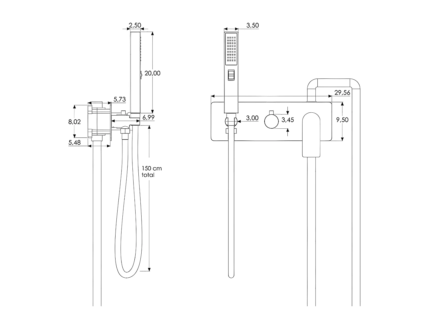 Kit de douche à encastrer TILSO noir mat