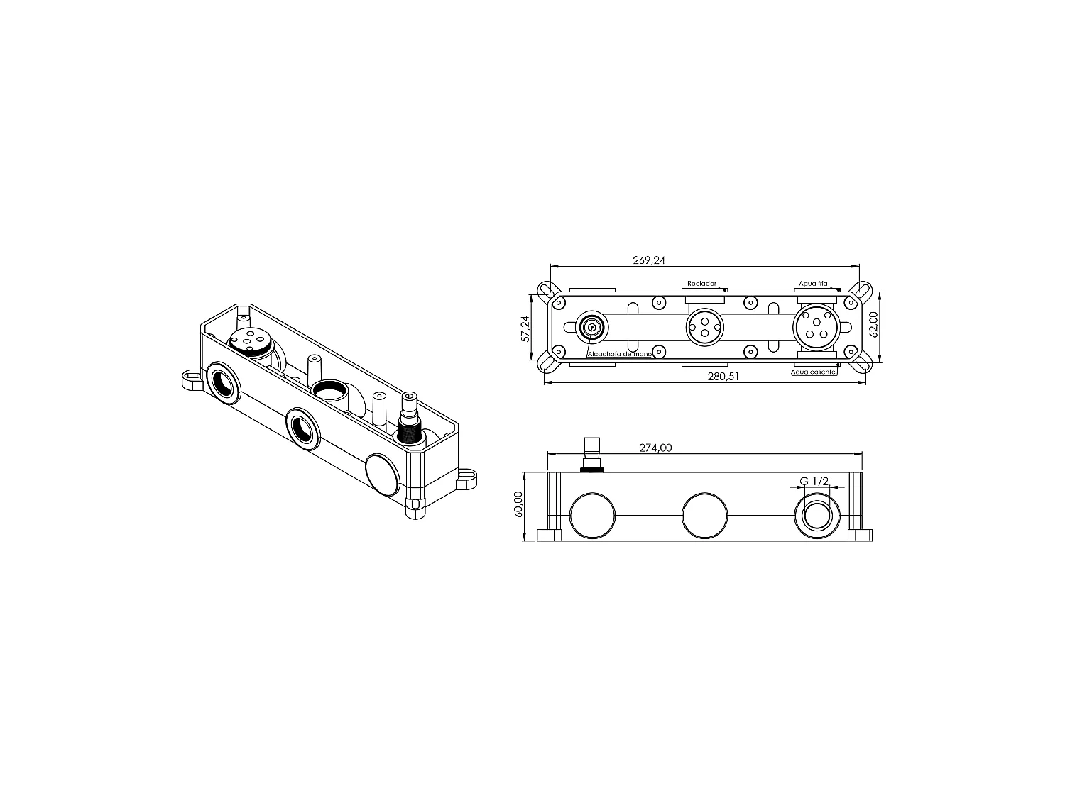 Kit de douche à encastrer TILSO noir mat