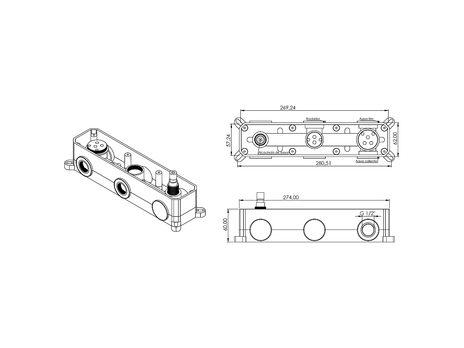 Kit de douche à encastrer TILSO noir mat