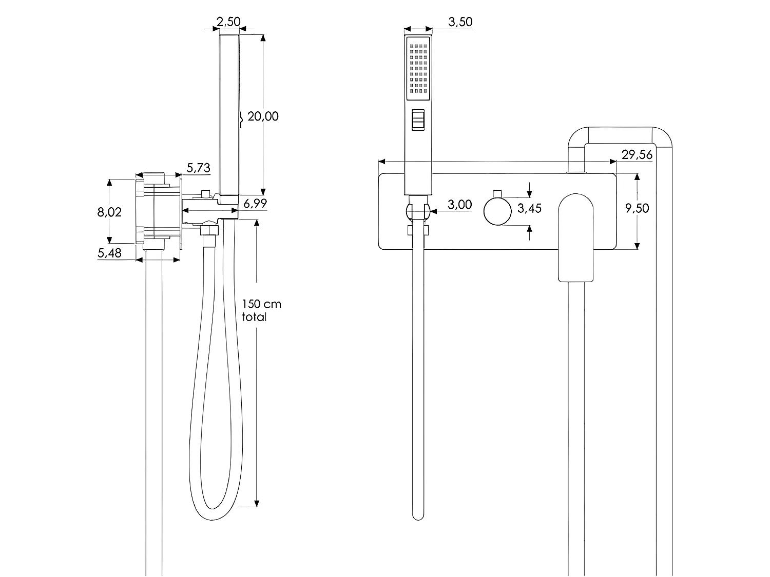 Kit de douche à encastrer TILSO noir mat