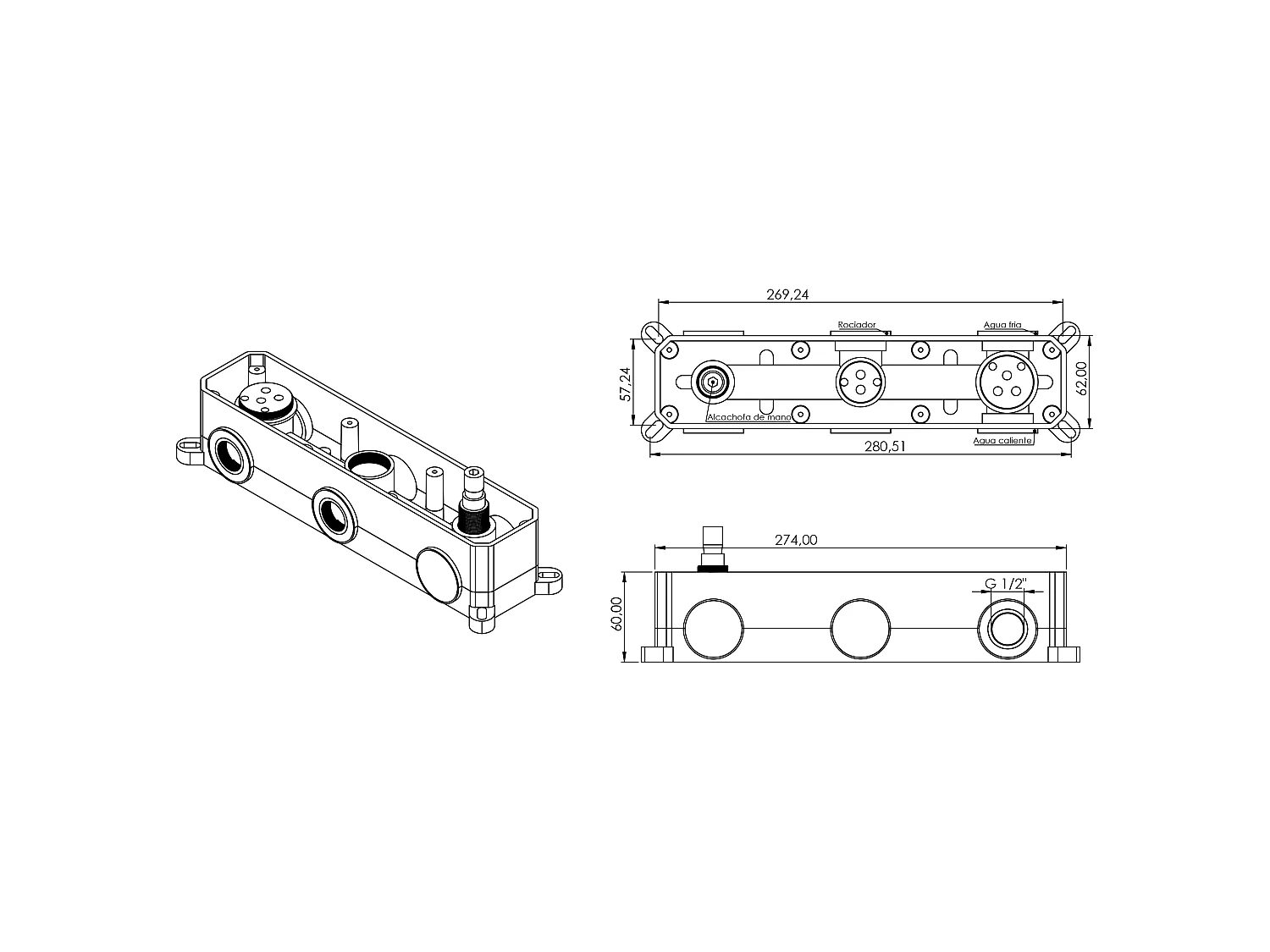 Kit de douche à encastrer TILSO noir mat