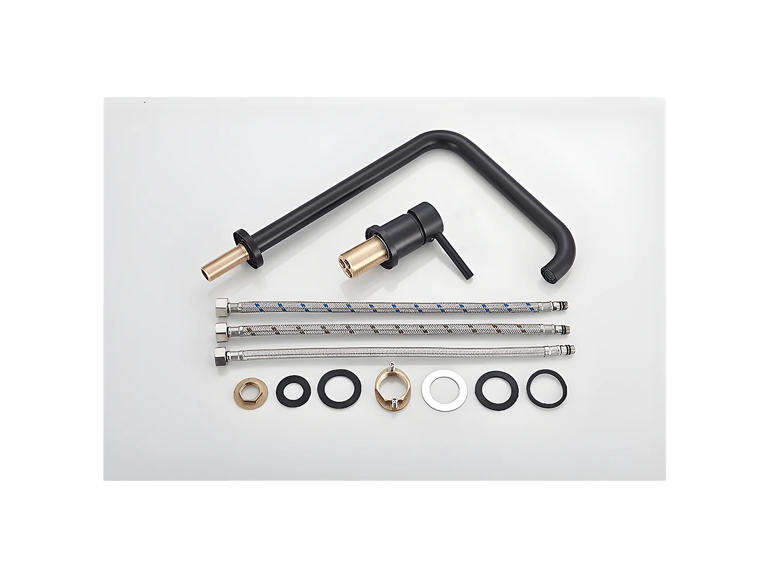 Robinet mitigeur lavabo 2 trous ORUNE noir mat