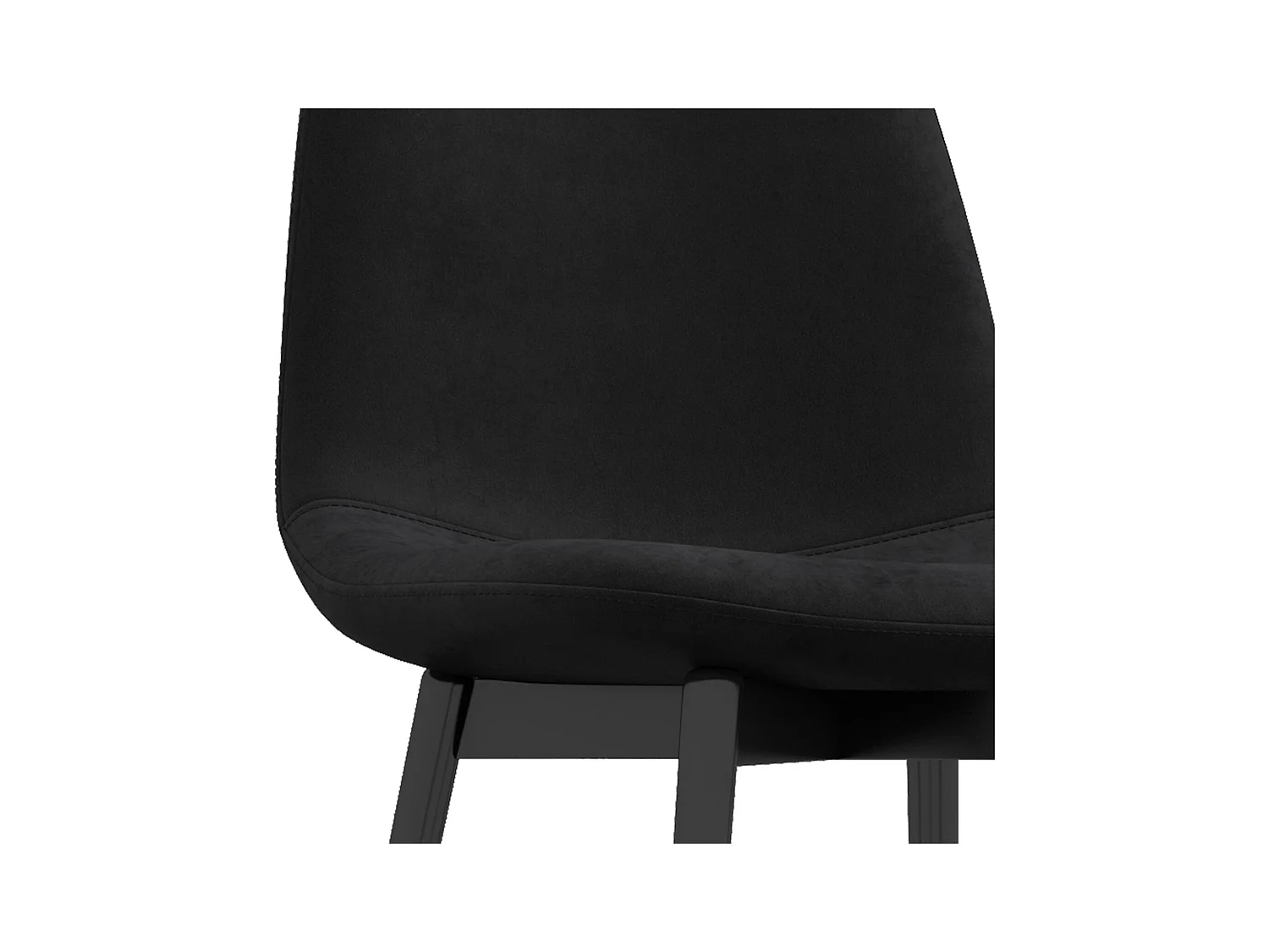 SALLY-Silla de terciopelo negro con patas de metal pack de 4 sillas)