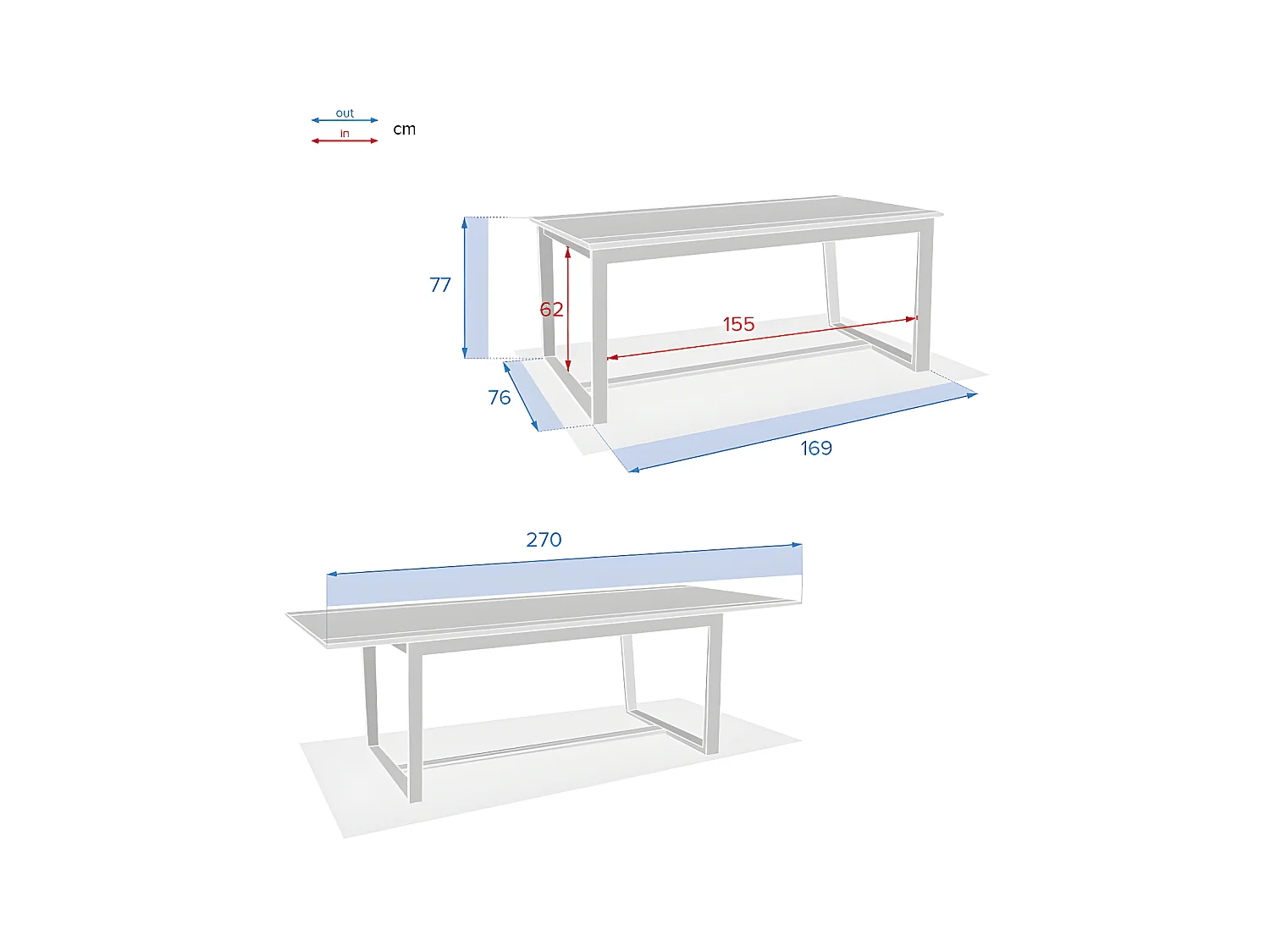 Table extérieure en bois extensible 10 places Rioni Hespéride