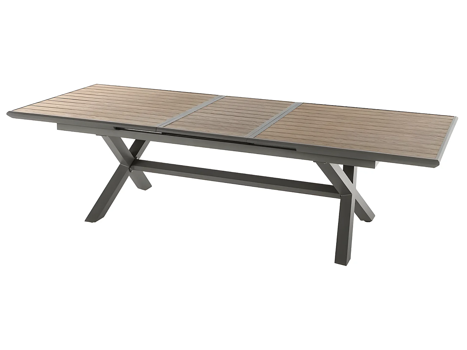 Table Axiome extensible 10p effet bois honey et praline Hespéride