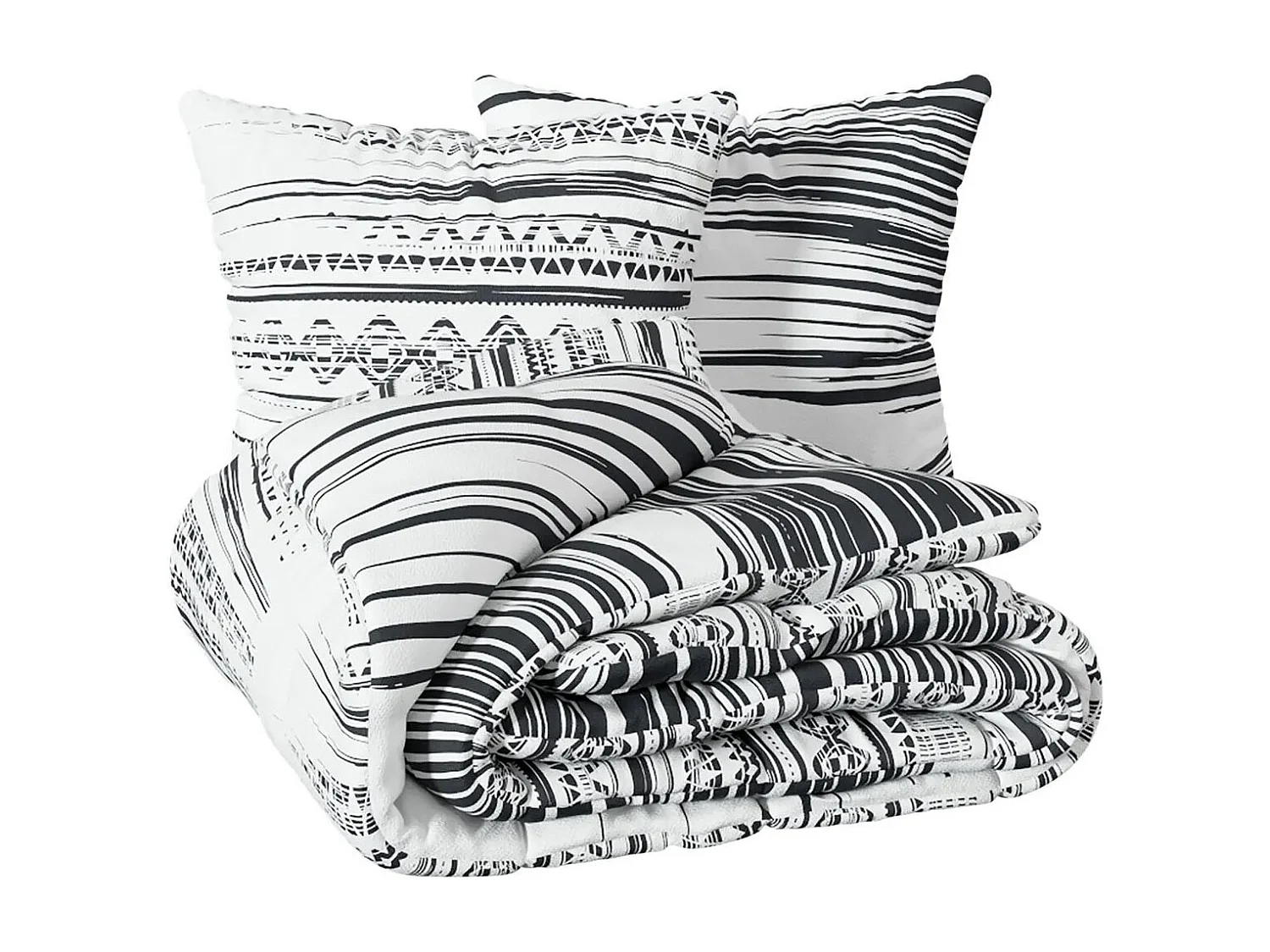 Parure de lit 2 Personnes 240 x 220 cm Housse de couette avec 2 taies imprimé Ethnik