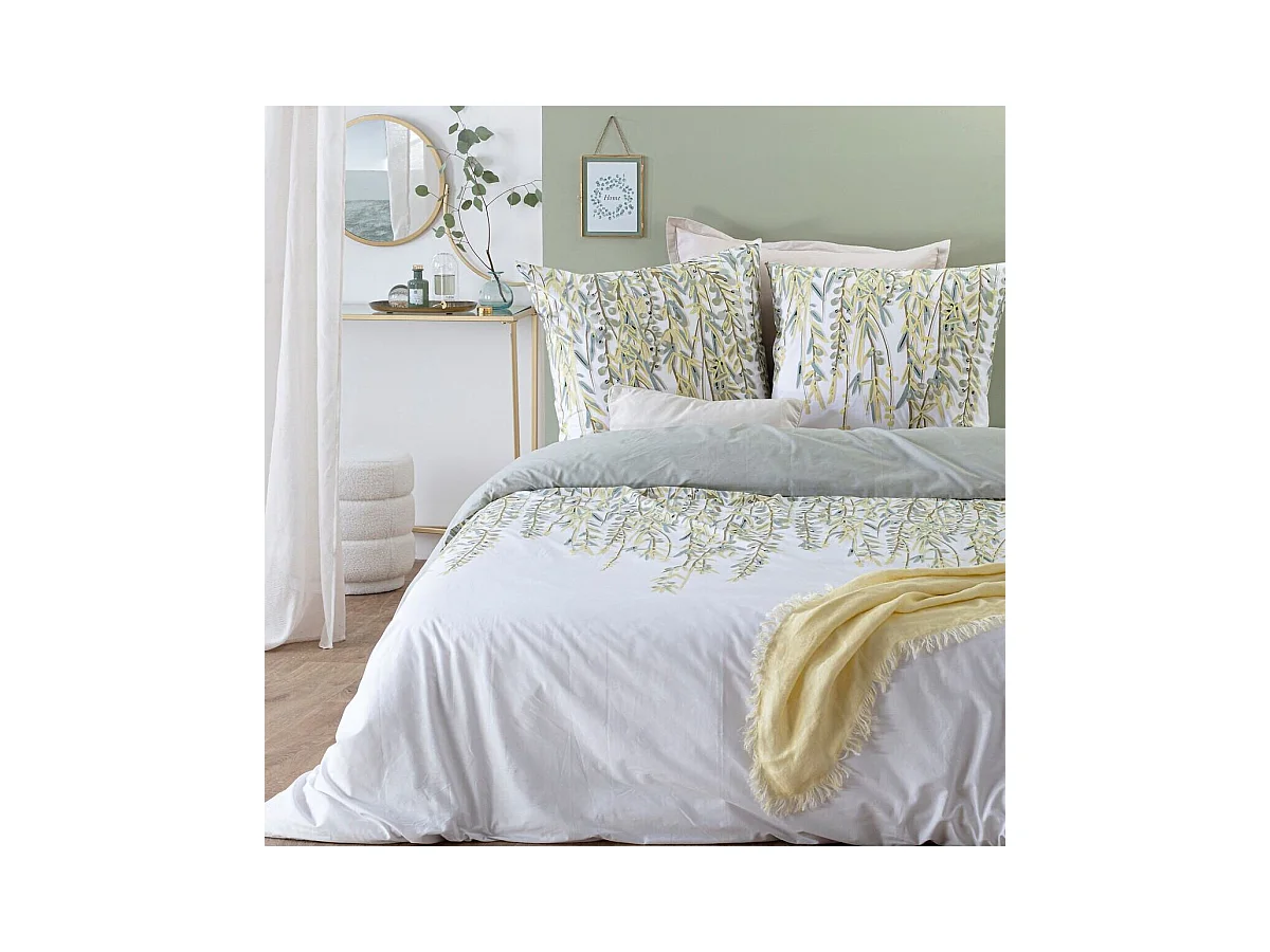 Parure de lit 2 Personnes 240 x 220 cm Housse de couette avec 2 taies Imprimé Misore