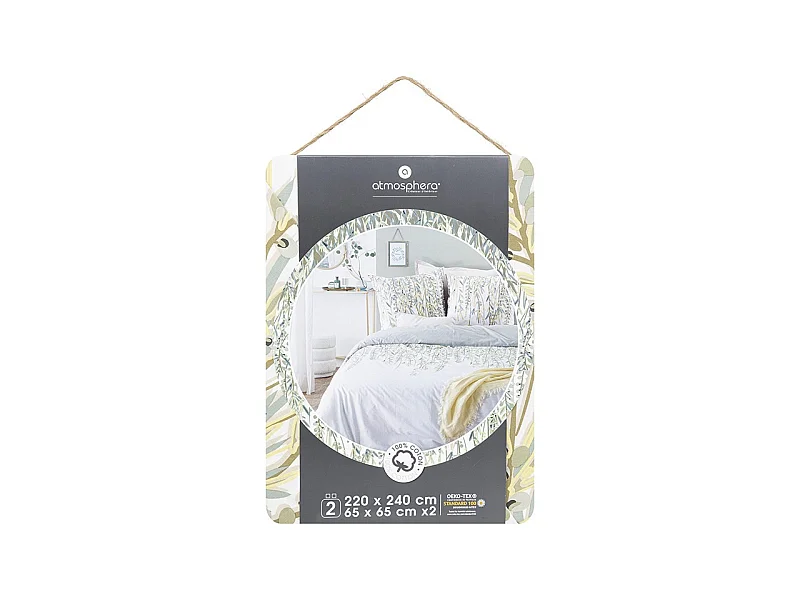 Parure de lit 2 Personnes 240 x 220 cm Housse de couette avec 2 taies Imprimé Misore