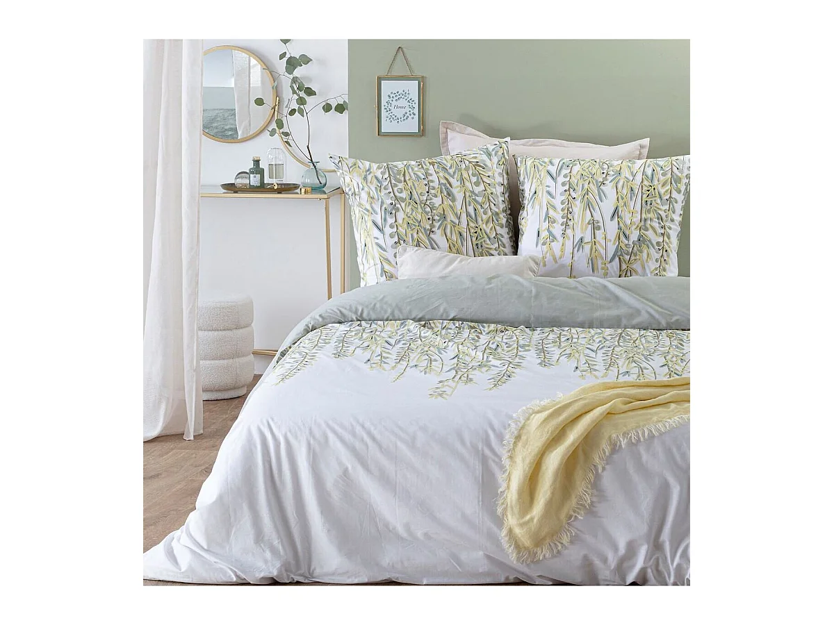 Parure de lit 2 Personnes 240 x 220 cm Housse de couette avec 2 taies Imprimé Misore