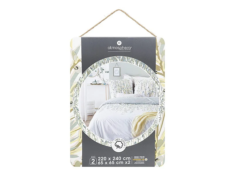 Parure de lit 2 Personnes 240 x 220 cm Housse de couette avec 2 taies Imprimé Misore