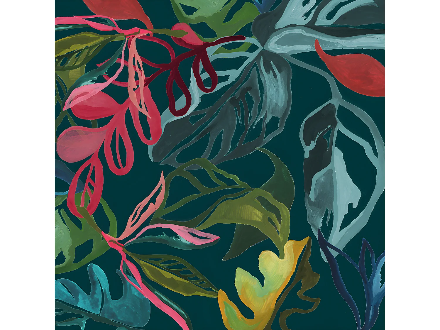 Parure de lit 2 Personnes 240 x 220 cm Housse de couette avec 2 taies Imprimé Selva