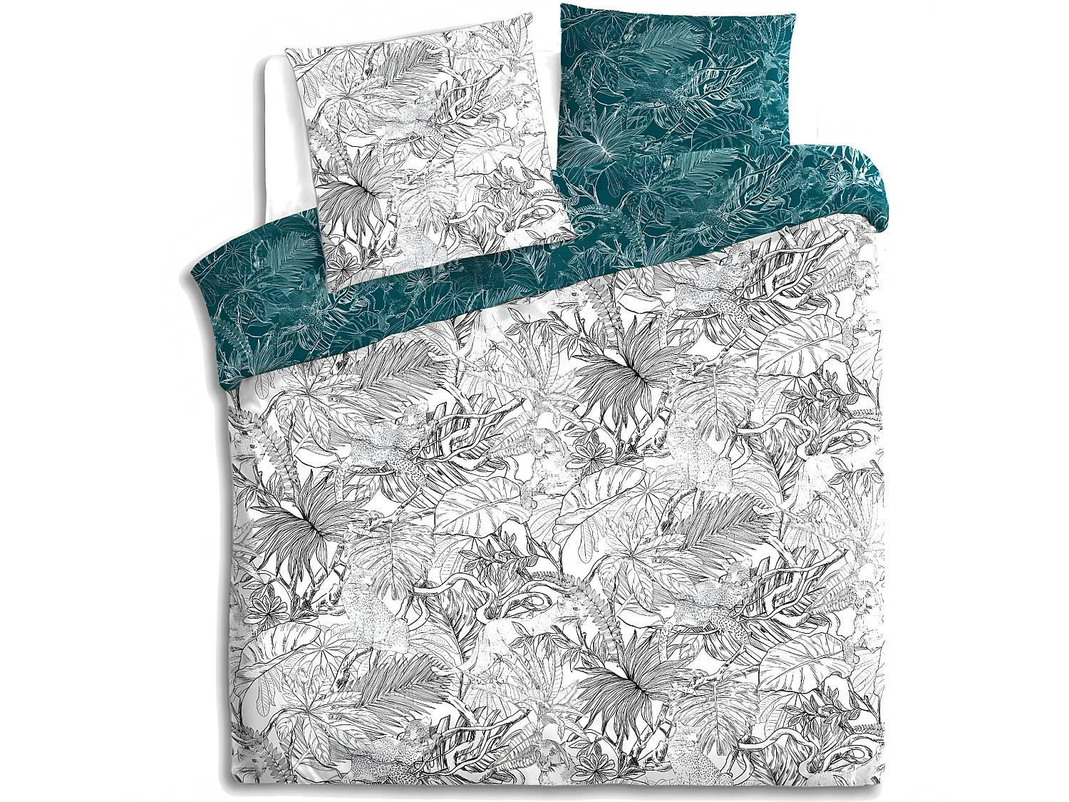 Wendebettwäsche "Dschungel" 240 x 220 cm