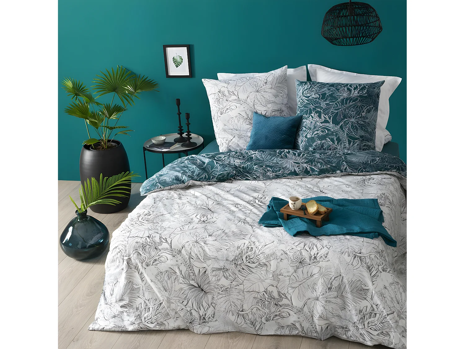 Wendebettwäsche "Dschungel" 240 x 220 cm