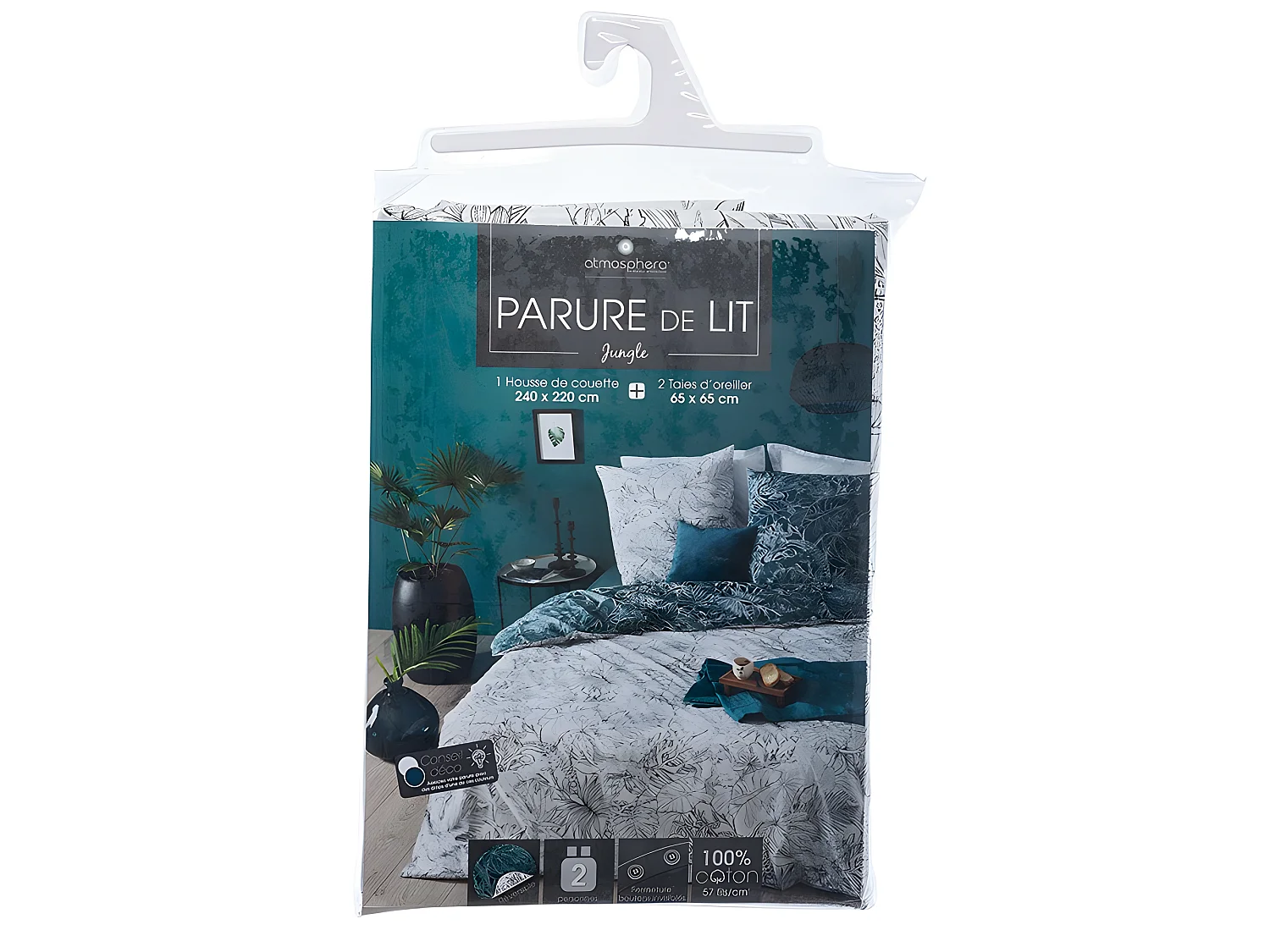 Wendebettwäsche "Dschungel" 240 x 220 cm