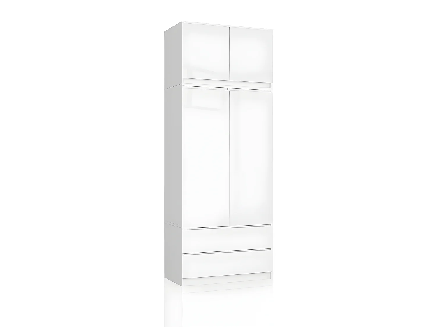 SELIA - Armoire avec rehausse style moderne chambre à coucher - 90x234x51 - 2 grands tiroirs