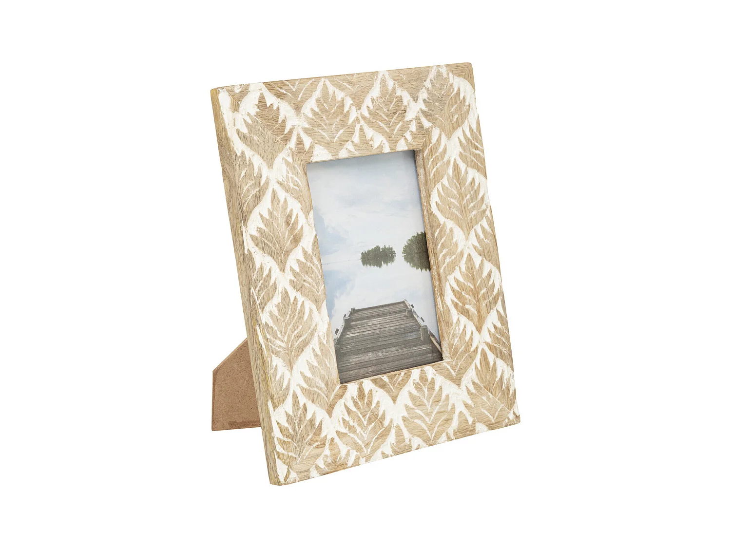 Cadre photo à poser en Verre et Bois orné de motifs pour Photo 10 x 15 cm