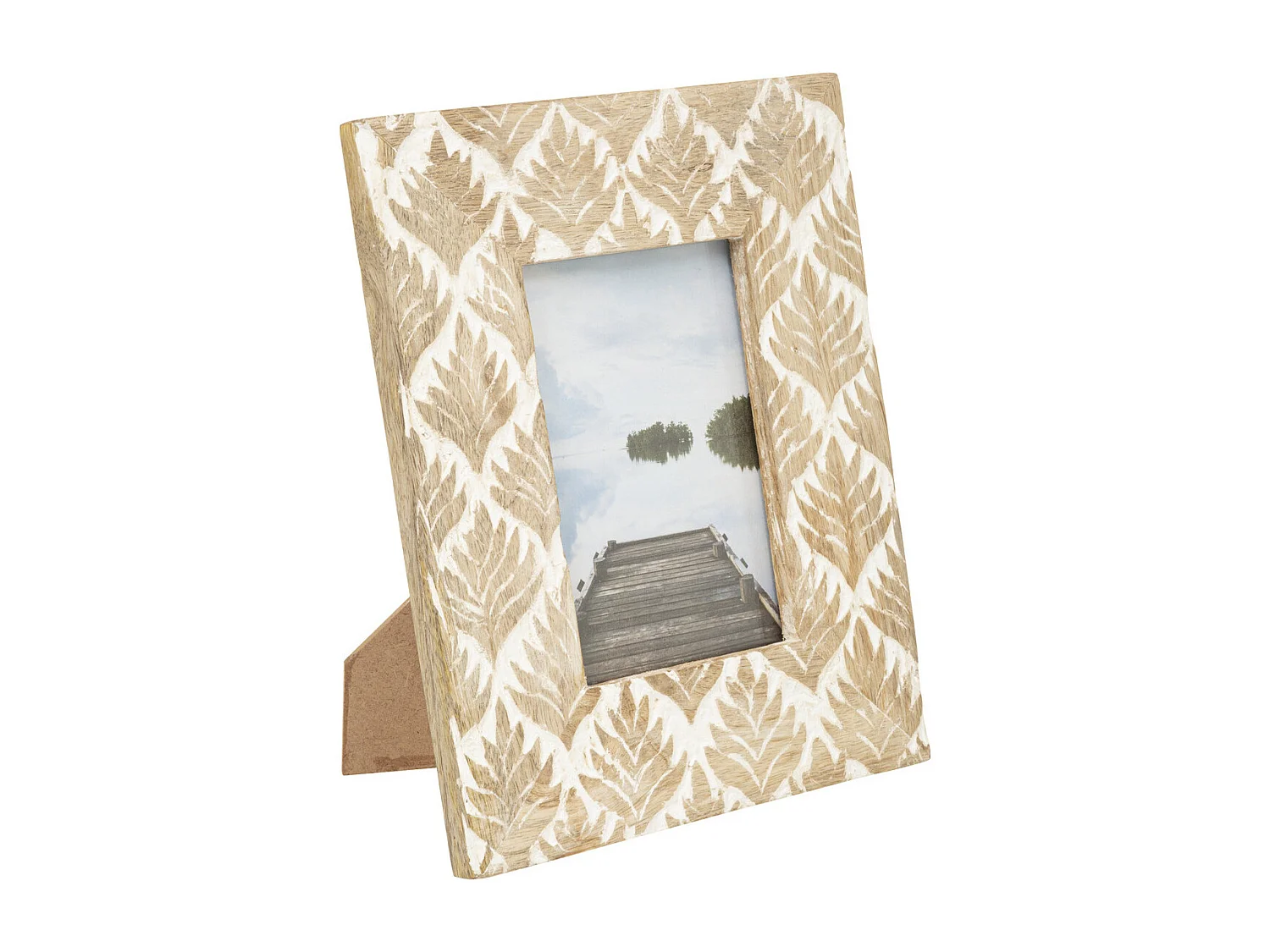 Cadre photo à poser en Verre et Bois orné de motifs pour Photo 10 x 15 cm