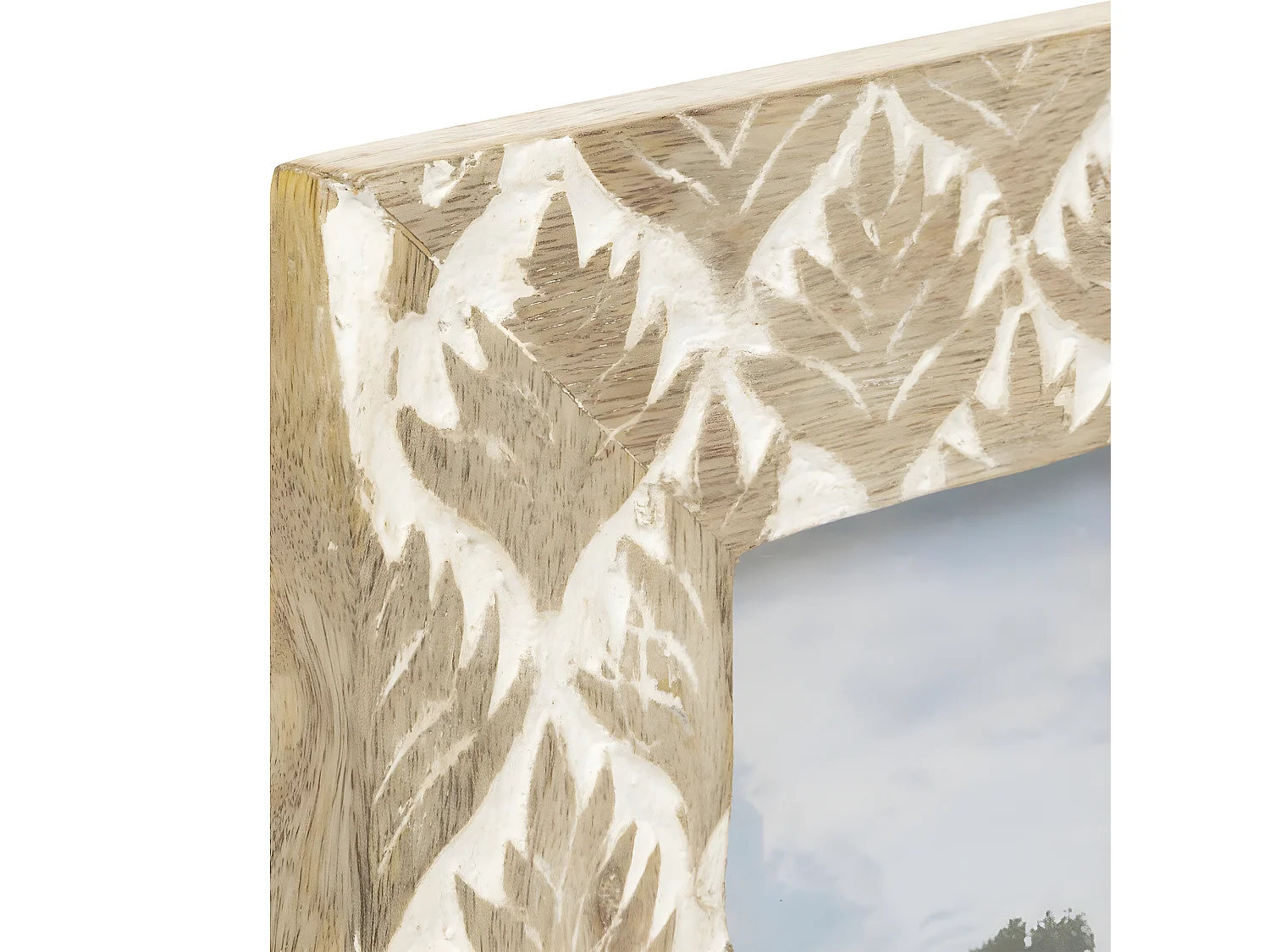 Cadre photo à poser en Verre et Bois orné de motifs pour Photo 10 x 15 cm