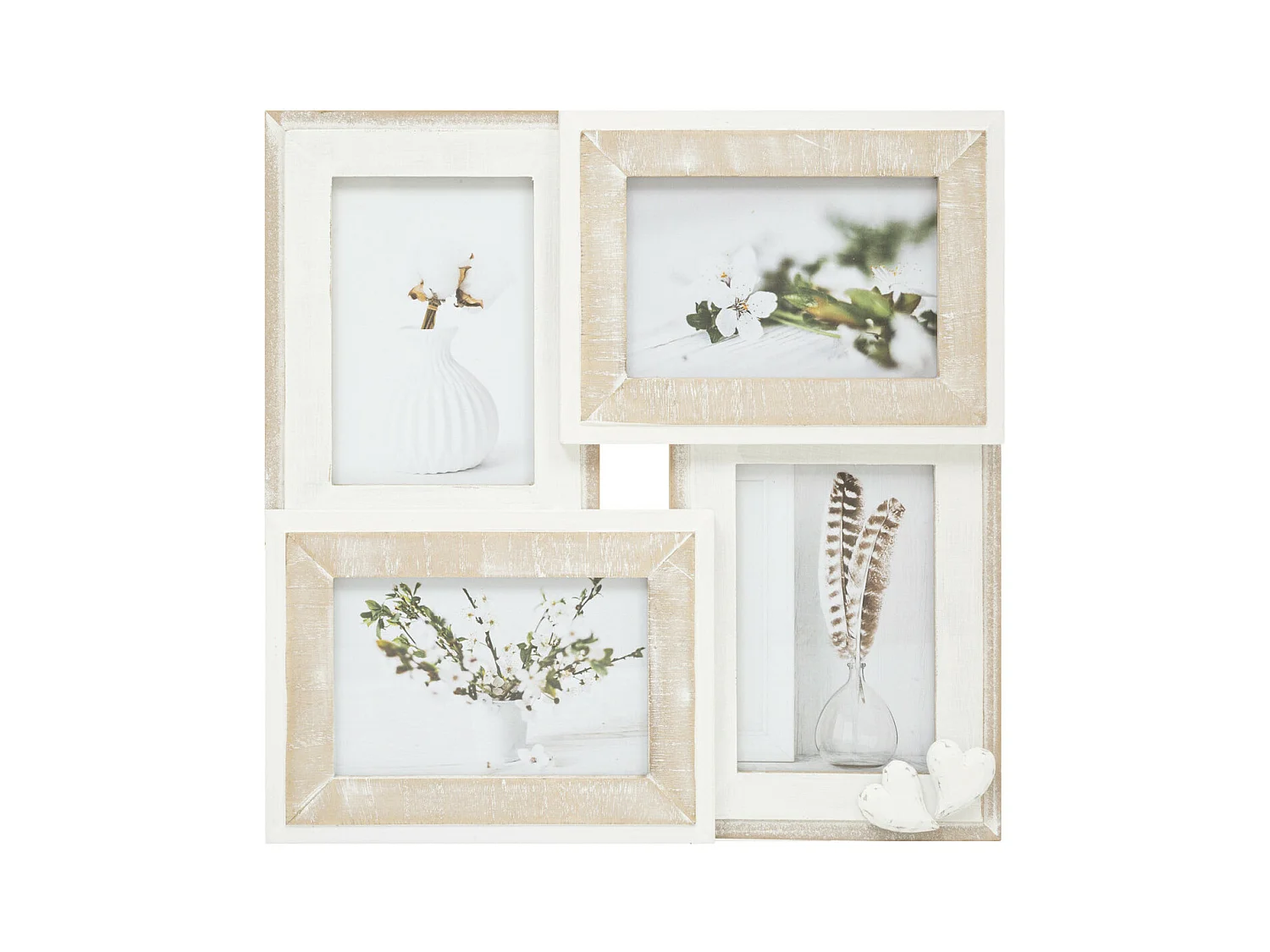 Pêle-mêle Multivues 4 photos en Bois et Verre 33.3 x 33.3 cm