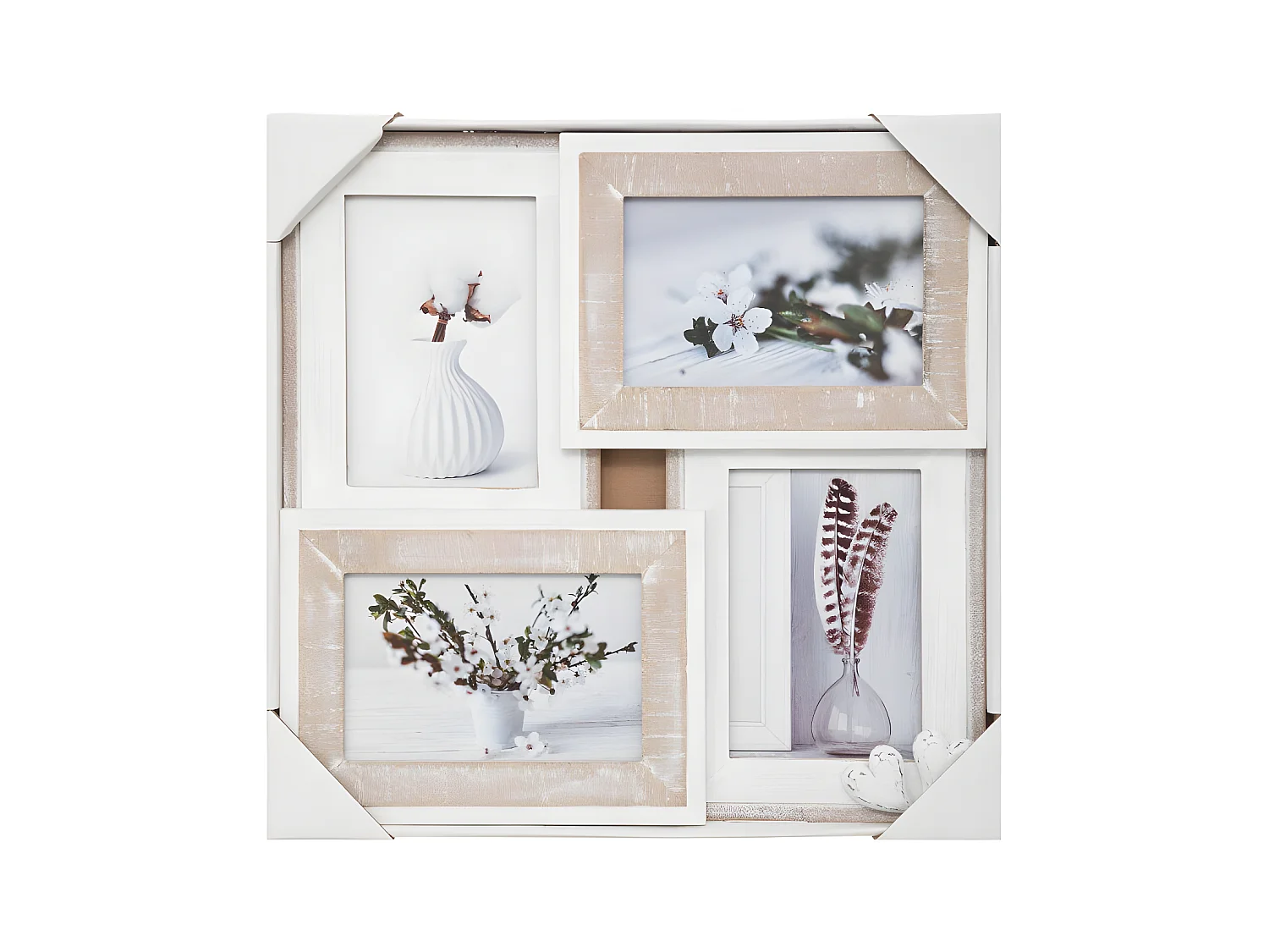 Pêle-mêle Multivues 4 photos en Bois et Verre 33.3 x 33.3 cm