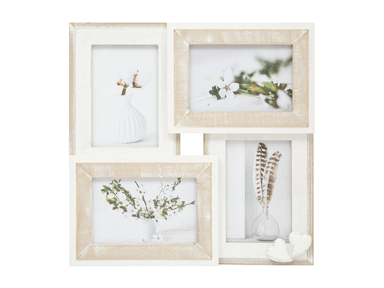 Pêle-mêle Multivues 4 photos en Bois et Verre 33.3 x 33.3 cm