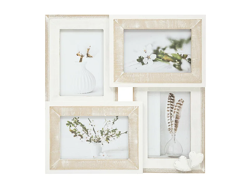 Pêle-mêle Multivues 4 photos en Bois et Verre 33.3 x 33.3 cm